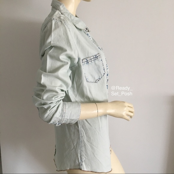 new acid washed Denim button down shirt - Picture 3 of 8